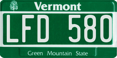 VT license plate LFD580