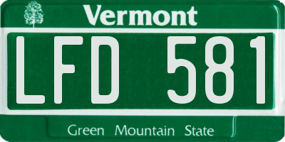 VT license plate LFD581