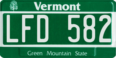 VT license plate LFD582