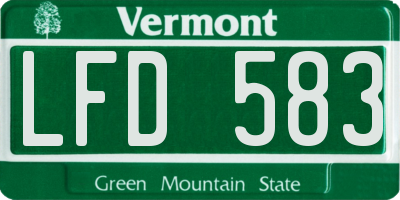 VT license plate LFD583