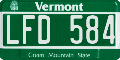 VT license plate LFD584