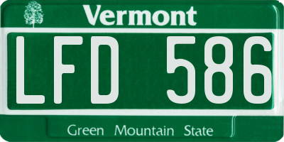 VT license plate LFD586