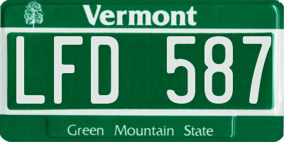 VT license plate LFD587