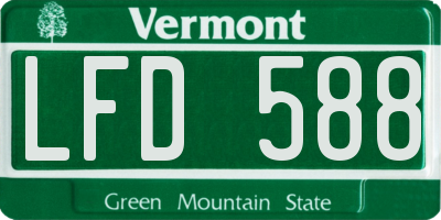 VT license plate LFD588