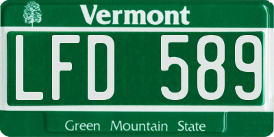 VT license plate LFD589