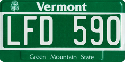 VT license plate LFD590