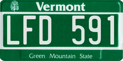 VT license plate LFD591
