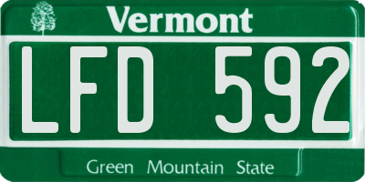 VT license plate LFD592
