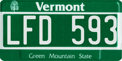 VT license plate LFD593
