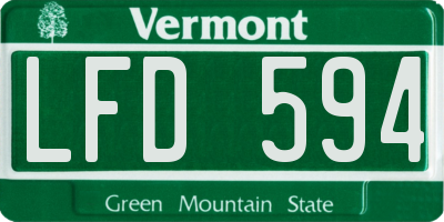 VT license plate LFD594