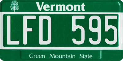 VT license plate LFD595