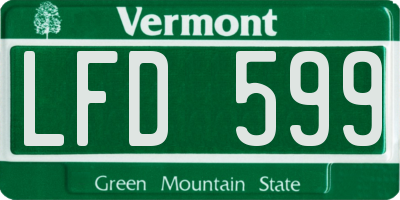VT license plate LFD599