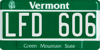 VT license plate LFD606