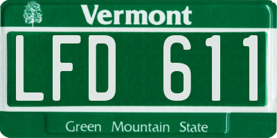 VT license plate LFD611