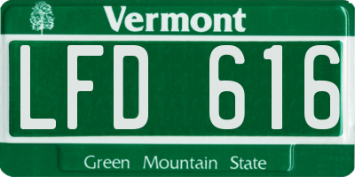 VT license plate LFD616