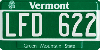 VT license plate LFD622