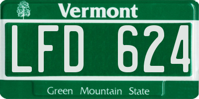 VT license plate LFD624