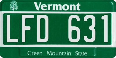 VT license plate LFD631
