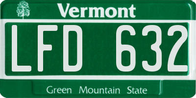 VT license plate LFD632