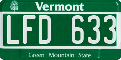 VT license plate LFD633