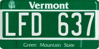 VT license plate LFD637