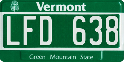 VT license plate LFD638