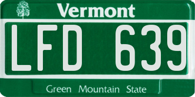 VT license plate LFD639
