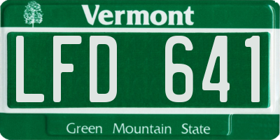 VT license plate LFD641