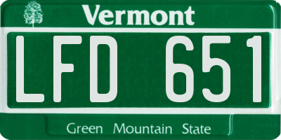 VT license plate LFD651