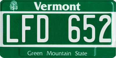 VT license plate LFD652