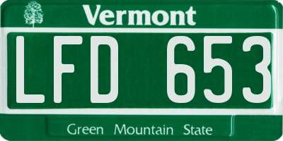 VT license plate LFD653