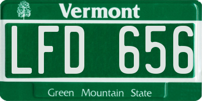 VT license plate LFD656