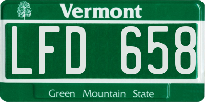 VT license plate LFD658