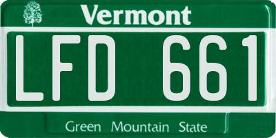 VT license plate LFD661
