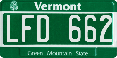 VT license plate LFD662