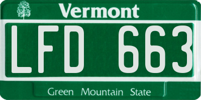 VT license plate LFD663