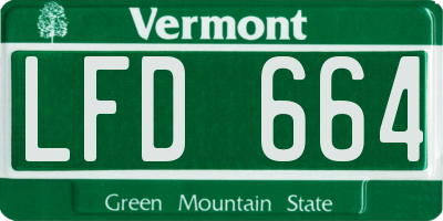 VT license plate LFD664