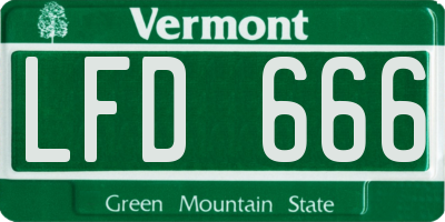 VT license plate LFD666