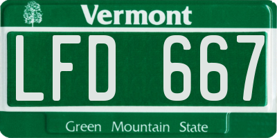 VT license plate LFD667