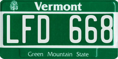VT license plate LFD668