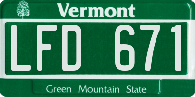 VT license plate LFD671