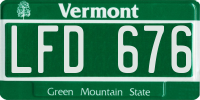 VT license plate LFD676