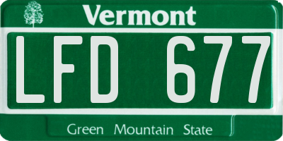 VT license plate LFD677