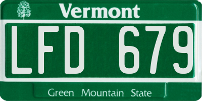 VT license plate LFD679