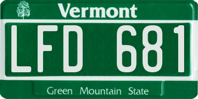 VT license plate LFD681
