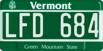 VT license plate LFD684