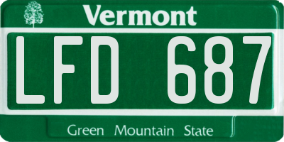 VT license plate LFD687