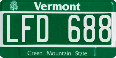 VT license plate LFD688