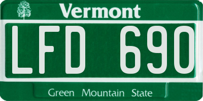 VT license plate LFD690