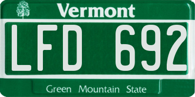 VT license plate LFD692